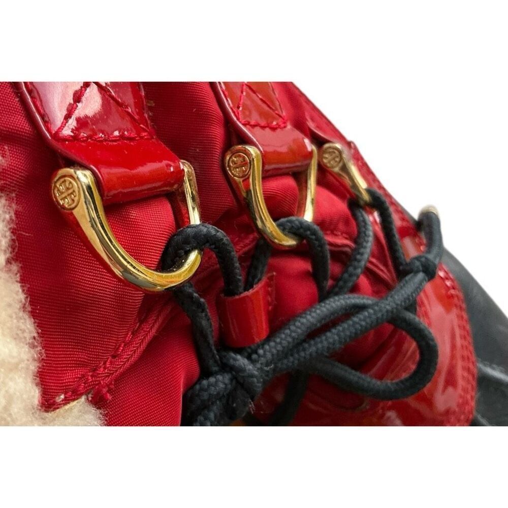 Tory Burch Red Patent Leather Winter Snow Boots 9.5 VGC - Picture 7 of 11